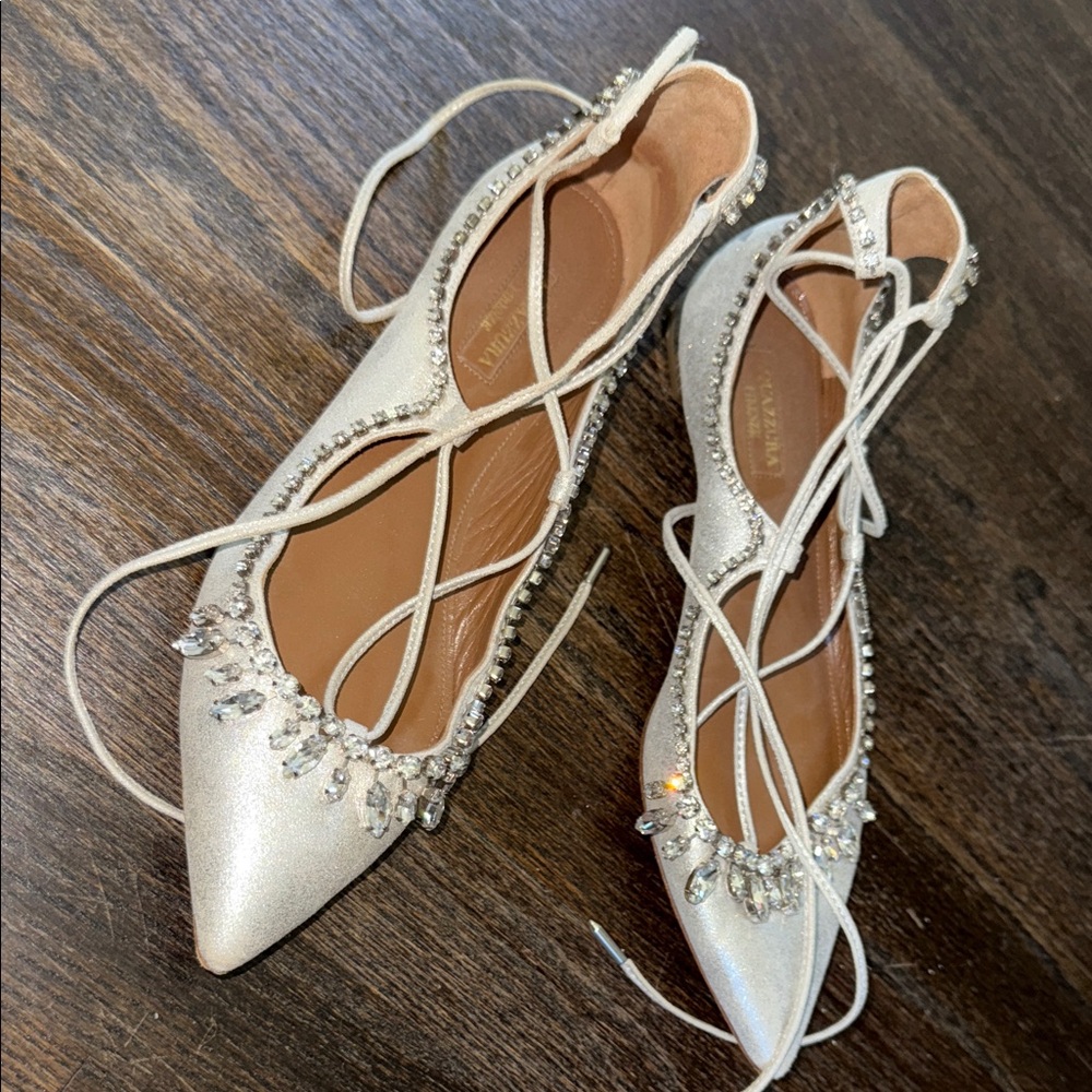 Aquazurra Silver Flats 7.5